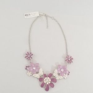 NWT Purple Flower Bib Necklace NY & Co